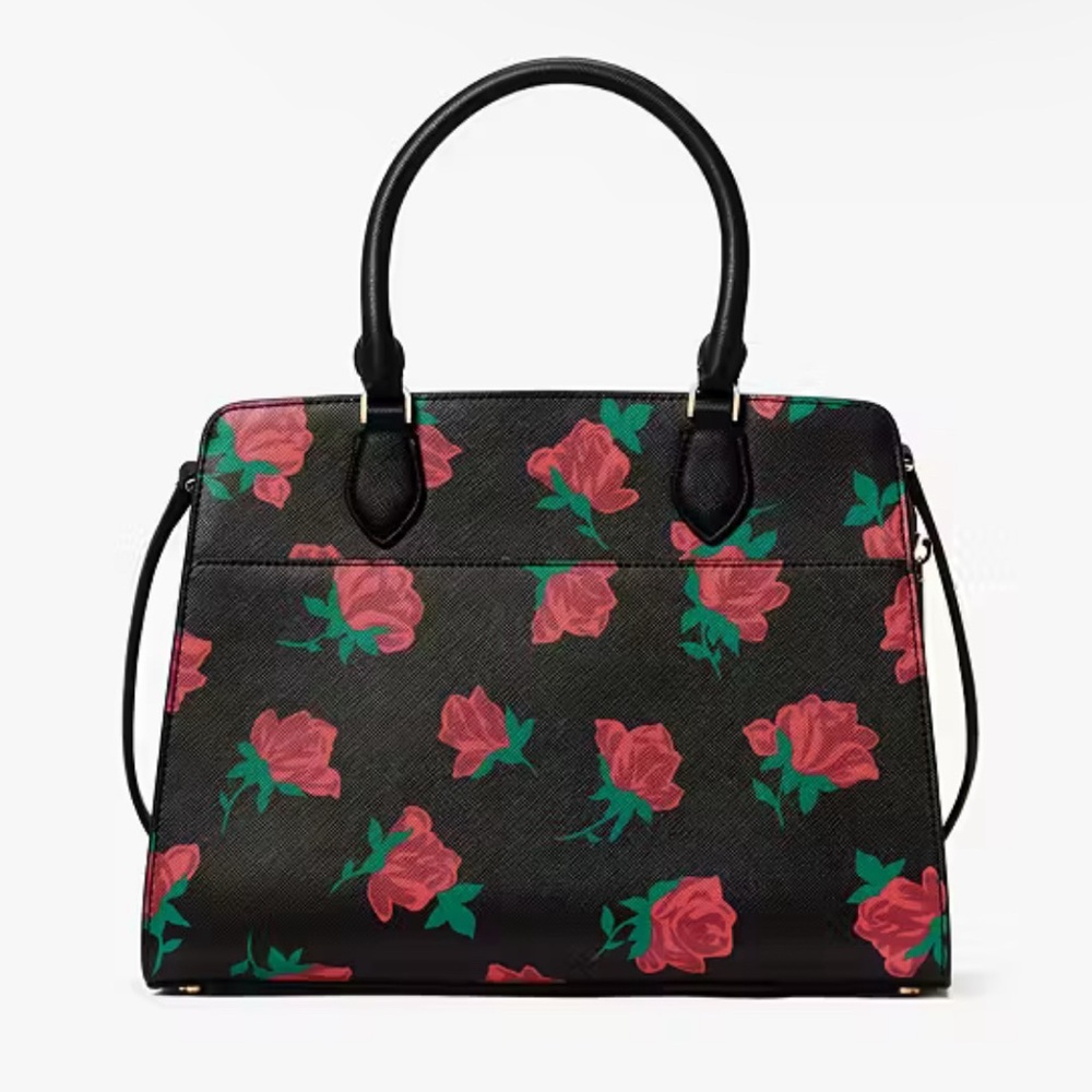 🥳HP🥳Kate Spade NWT Madison Rose Toss Printed Satchel - Picture 4 of 7